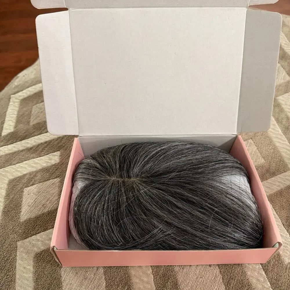 Grey Hair Topper For Thinning Hair (Human Hair Blend)
